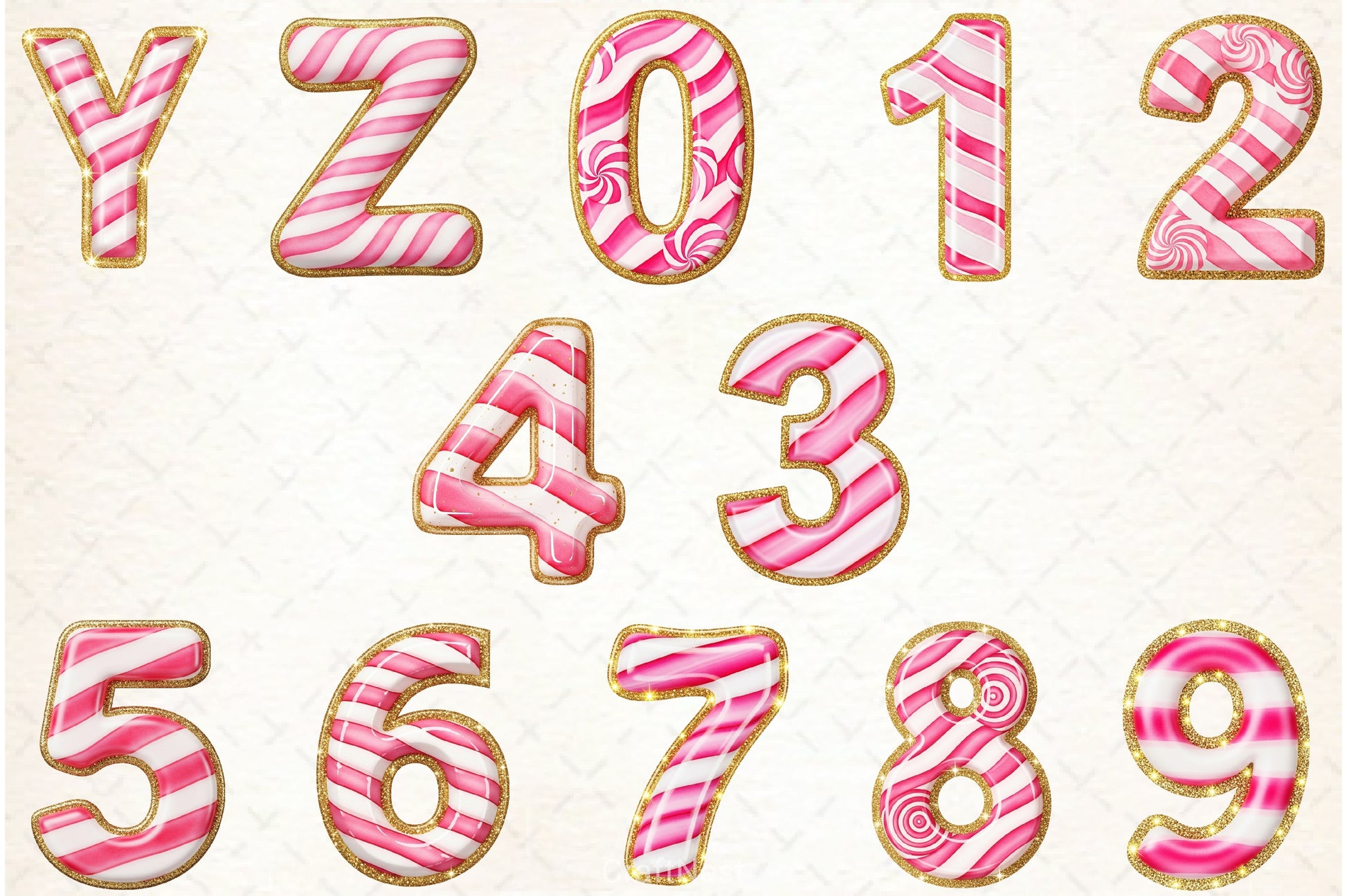 Candy Cane Alphabet Clipart Bundle - CraftNest - Digital Crafting and Art