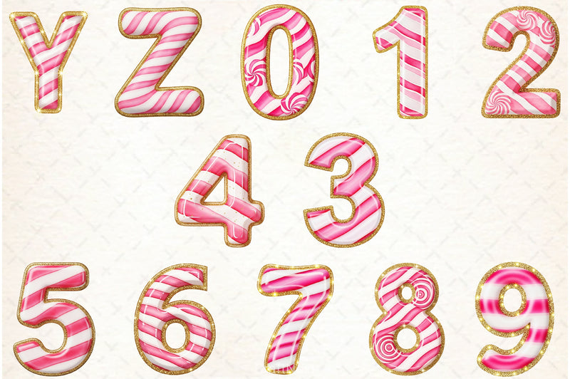 Candy Cane Alphabet Clipart Bundle - CraftNest - Digital Crafting and Art