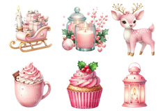 Pink Christmas Clipart Bundle 112 - CraftNest - Digital Crafting and Art