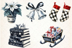 Black & White Christmas Clipart Bundle 2 - CraftNest - Digital Crafting and Art