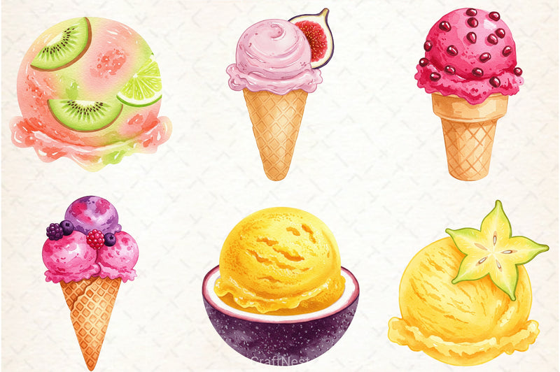 Ice Cream Clipart Bundle - CraftNest - Digital Crafting and Art