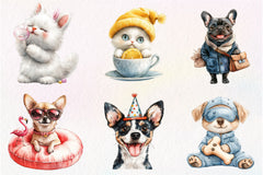 Quirky Dog And Cat Clipart Bundle - CraftNest - Digital Crafting and Art