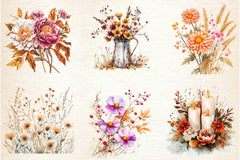 Fall Flowers Clipart Bundle 2 - CraftNest - Digital Crafting and Art