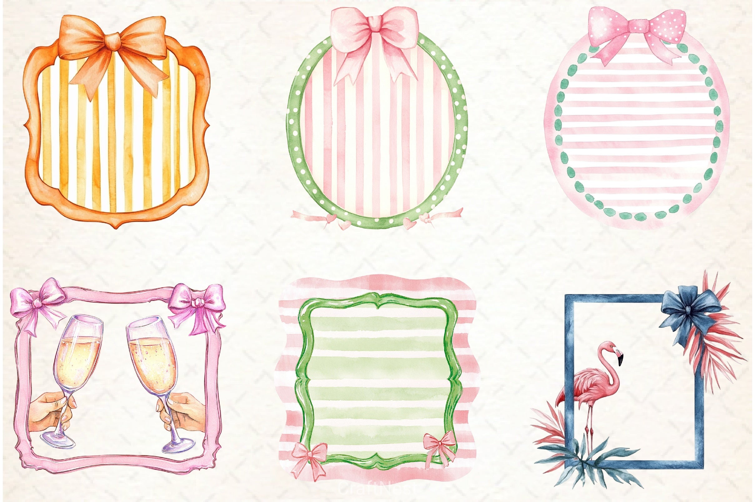 Coquette Summer Frame Clipart Bundle - CraftNest - Digital Crafting and Art