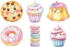 Kawaii Pastel Desserts Clipart - CraftNest - Digital Crafting and Art
