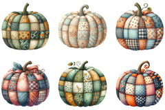 Autumn Patchwork Pumpkin Clipart Bundle - CraftNest - Digital Crafting and Art