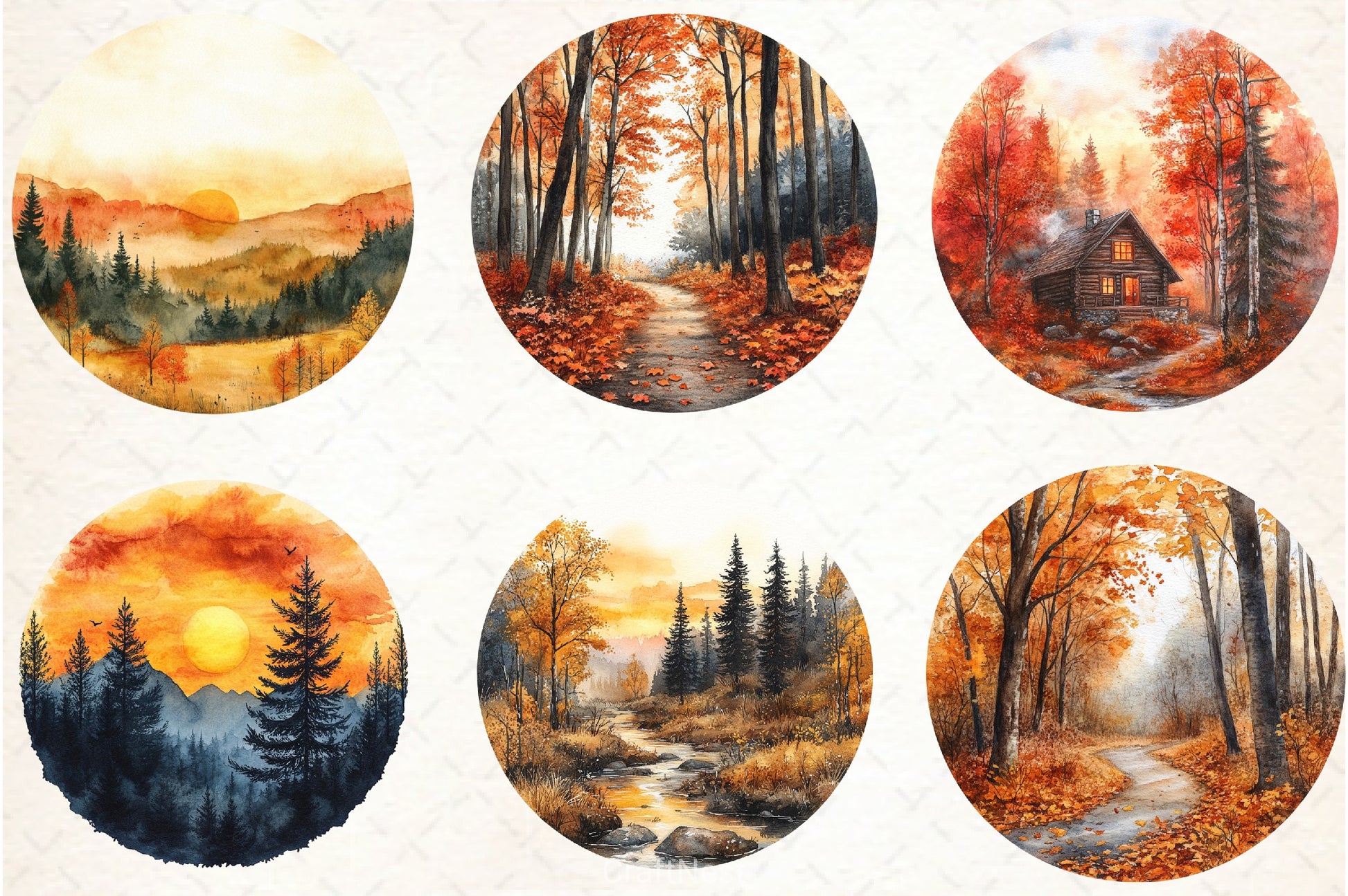 Autumn Landscapes Clipart Bundle - CraftNest - Digital Crafting and Art