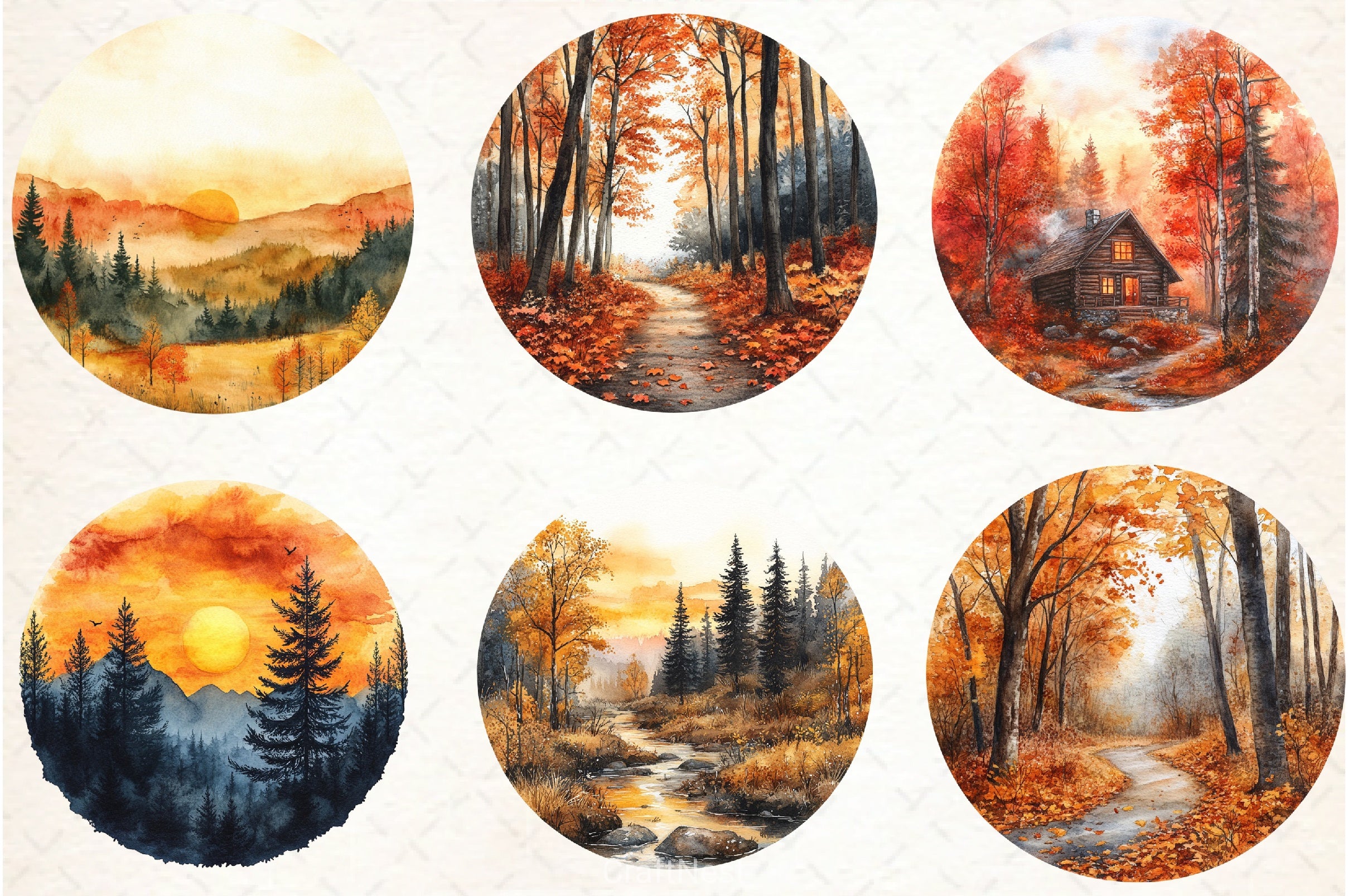 Autumn Landscapes Clipart Bundle - CraftNest - Digital Crafting and Art