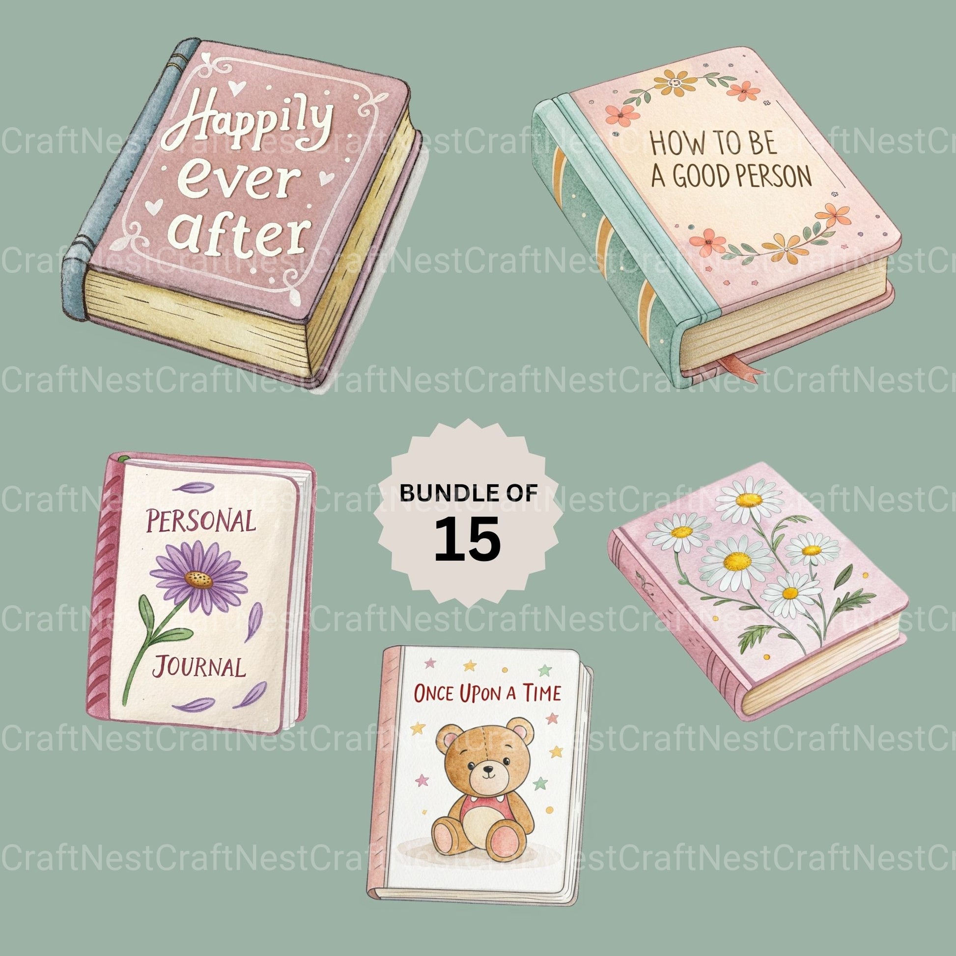 Books Clipart Bundle 4 - CraftNest - Digital Crafting and Art