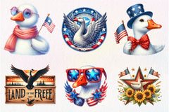 4th Of July Goose Clipart Bundle - CraftNest - Digital Crafting and Art