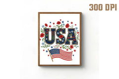 Floral Embroidery USA Retro Clipart Bundle 2 - CraftNest - Digital Crafting and Art