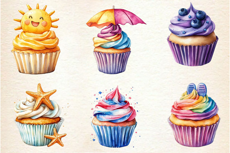 Summer Cupcake Clipart Bundle 2 - CraftNest - Digital Crafting and Art