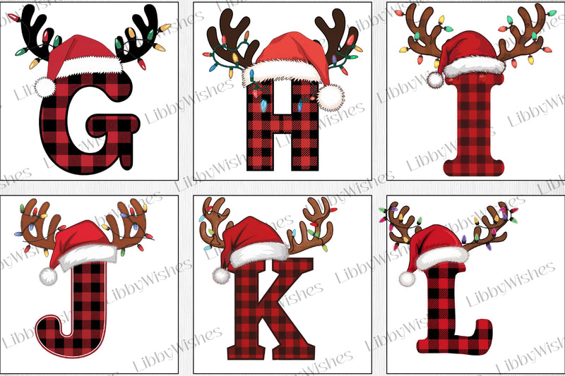 Santa Reindeer Hat Alphabet Clipart Bundle - CraftNest - Digital Crafting and Art
