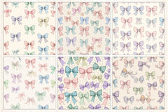 Pastel Coquette Bows Pattern Paper - CraftNest - Digital Crafting and Art