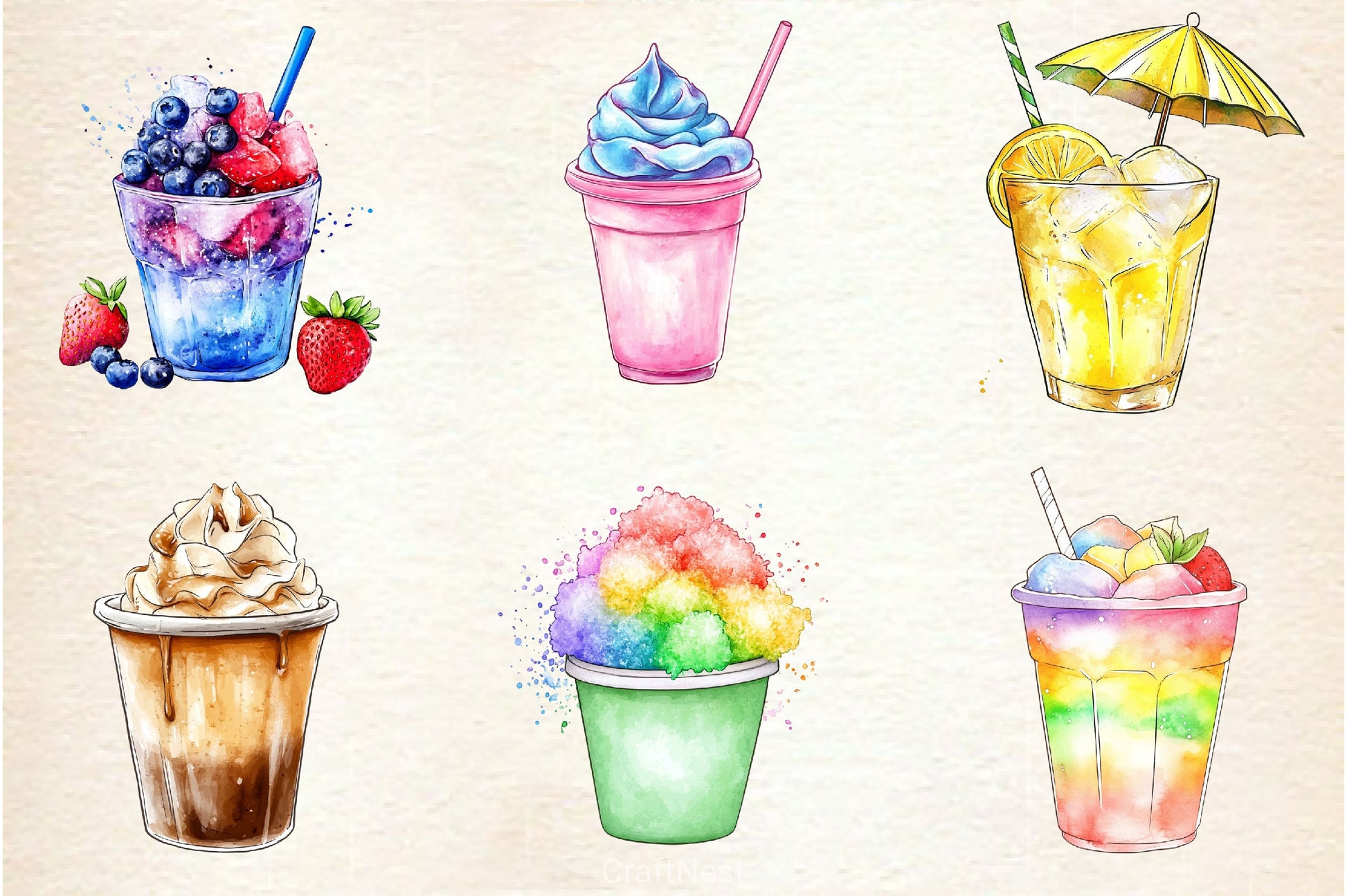 Spring Ice Cup Clipart Bundle - CraftNest - Digital Crafting and Art