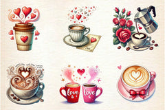 Valentine Day Coffee Clipart Bundle 3 - CraftNest - Digital Crafting and Art