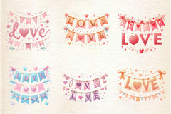 Valentine Glitter Banner Clipart Bundle - CraftNest - Digital Crafting and Art