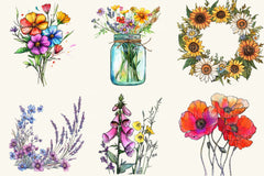 Wild Floral Clipart Bundle - CraftNest - Digital Crafting and Art