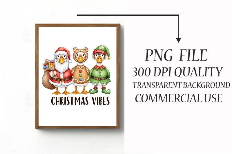 Christmas Vibes Goose Clipart Bundle - CraftNest - Digital Crafting and Art