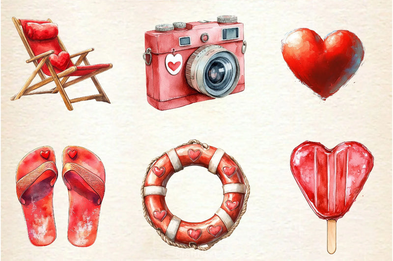 Summer Love Set Clipart Bundle - CraftNest - Digital Crafting and Art