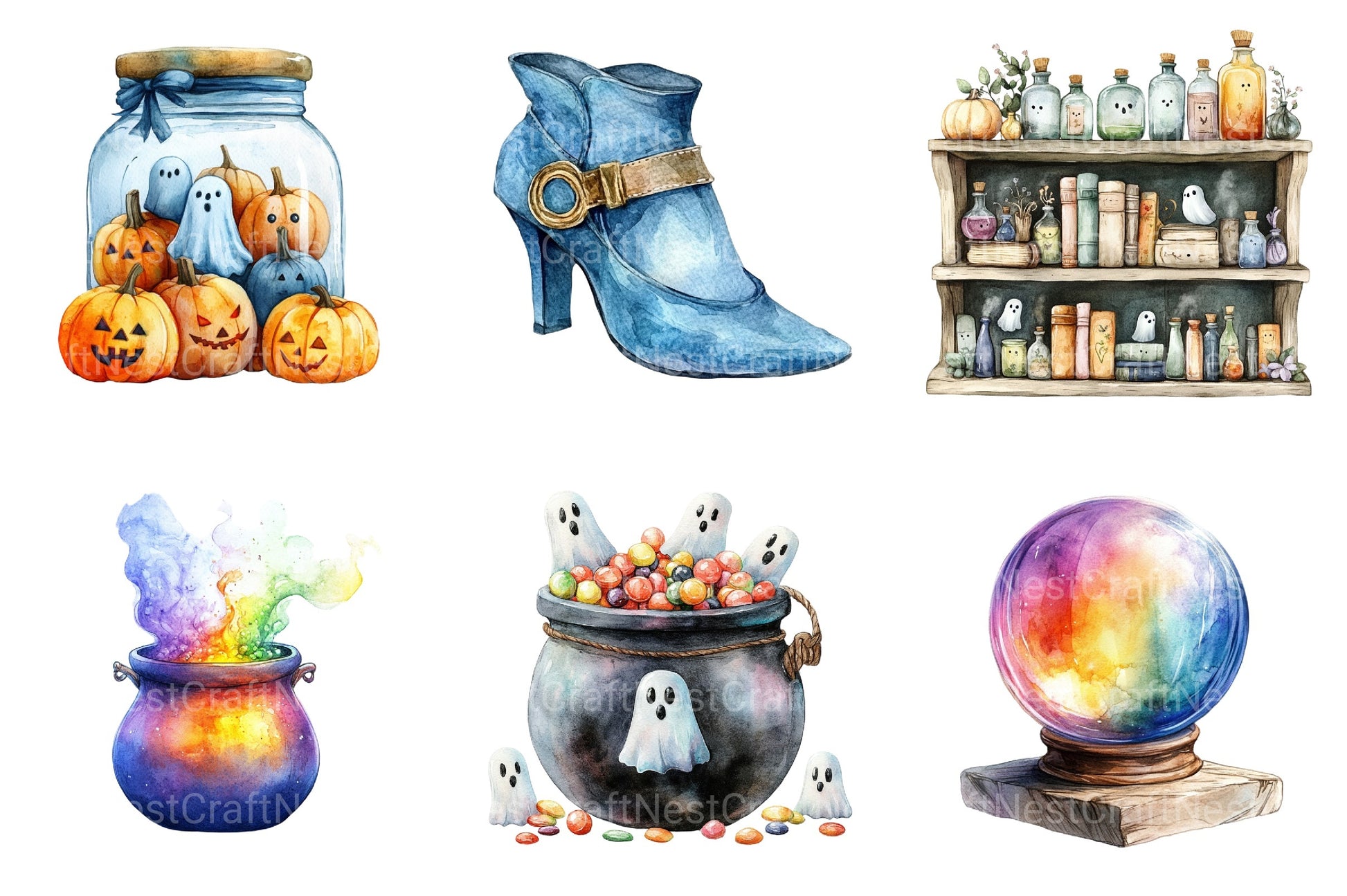 Pastel Halloween Aesthetics Clipart Bundle - CraftNest - Digital Crafting and Art