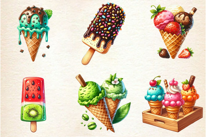 Summer Ice Cream Clipart Bundle 8 - CraftNest - Digital Crafting and Art