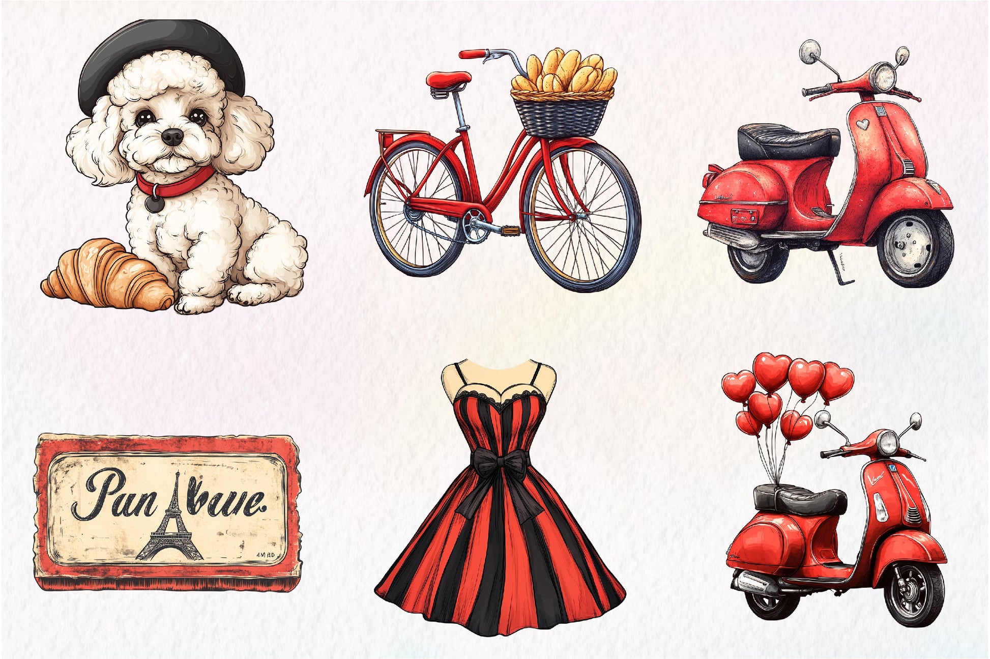 Parisian Summer Clipart Bundle 1 - CraftNest - Digital Crafting and Art