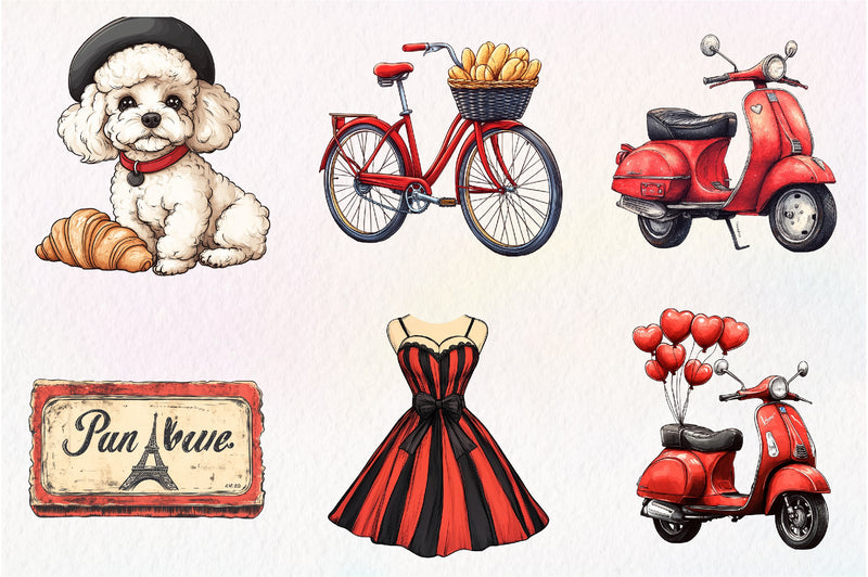 Parisian Summer Clipart Bundle 1 - CraftNest - Digital Crafting and Art