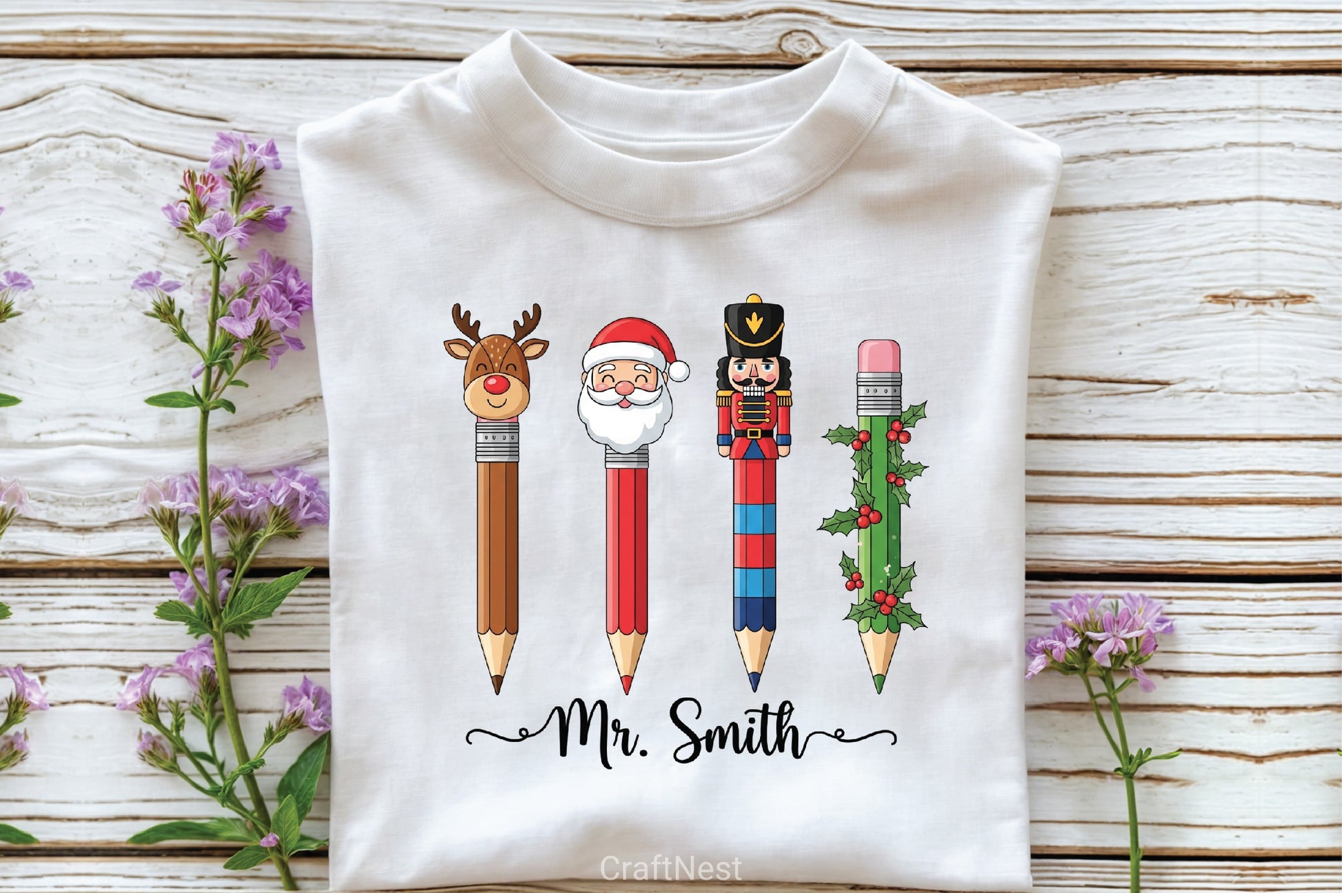 Christmas Pencils Teacher Clipart Bundle - CraftNest - Digital Crafting and Art