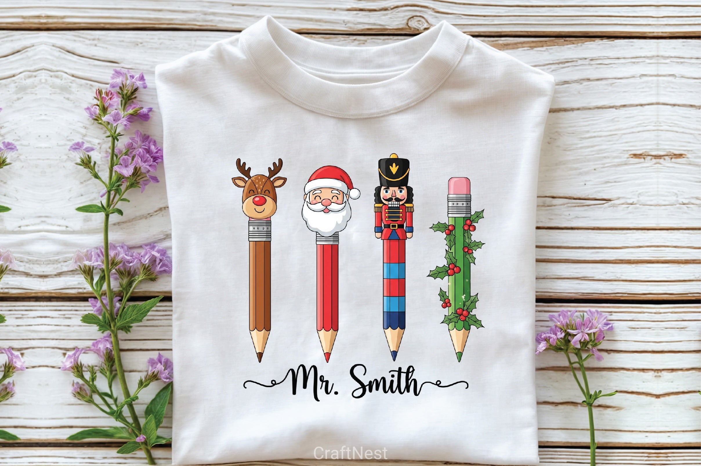 Christmas Pencils Teacher Clipart Bundle - CraftNest - Digital Crafting and Art