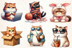 Cute & Funny Cat Clipart Bundle 2 - CraftNest - Digital Crafting and Art