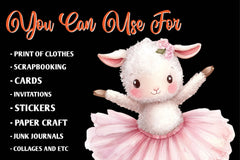 Cute Pink Ballerina Animals Clipart Bundle - CraftNest - Digital Crafting and Art