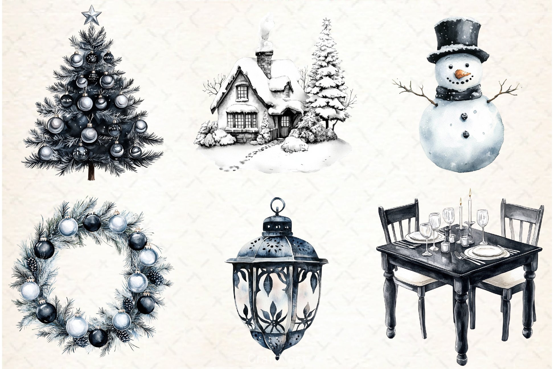 Moody Christmas Clipart Bundle 2 - CraftNest - Digital Crafting and Art