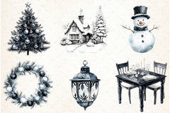 Moody Christmas Clipart Bundle 2 - CraftNest - Digital Crafting and Art