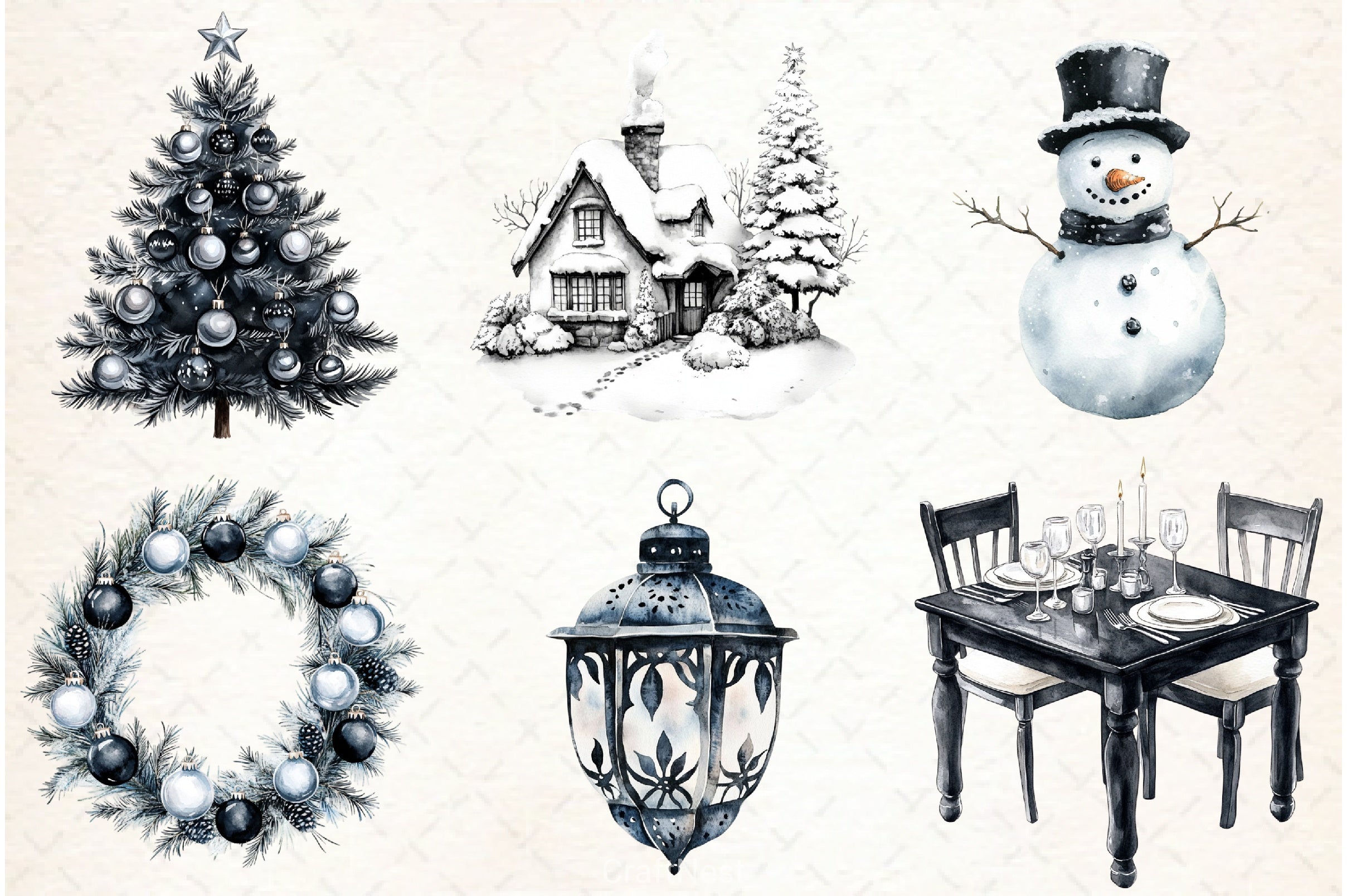 Moody Christmas Clipart Bundle 2 - CraftNest - Digital Crafting and Art