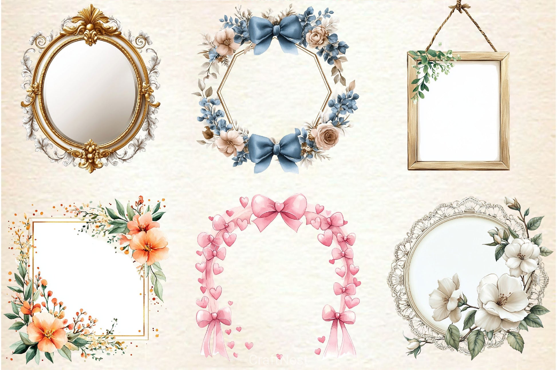 Wedding Photo Frames Clipart Bundle - CraftNest - Digital Crafting and Art