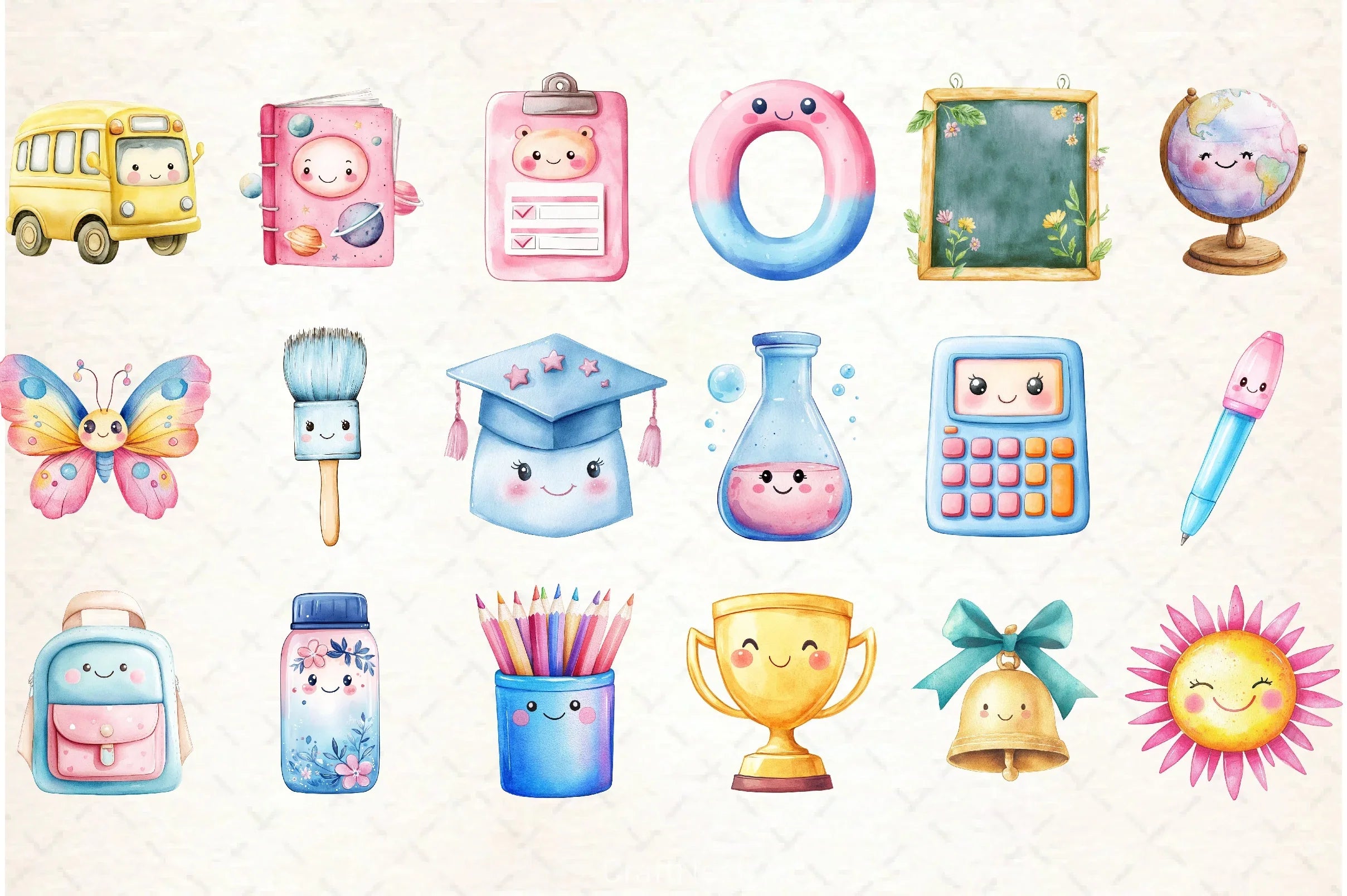 Kawaii School Clipart Bundle 7 - CraftNest - Digital Crafting and Art