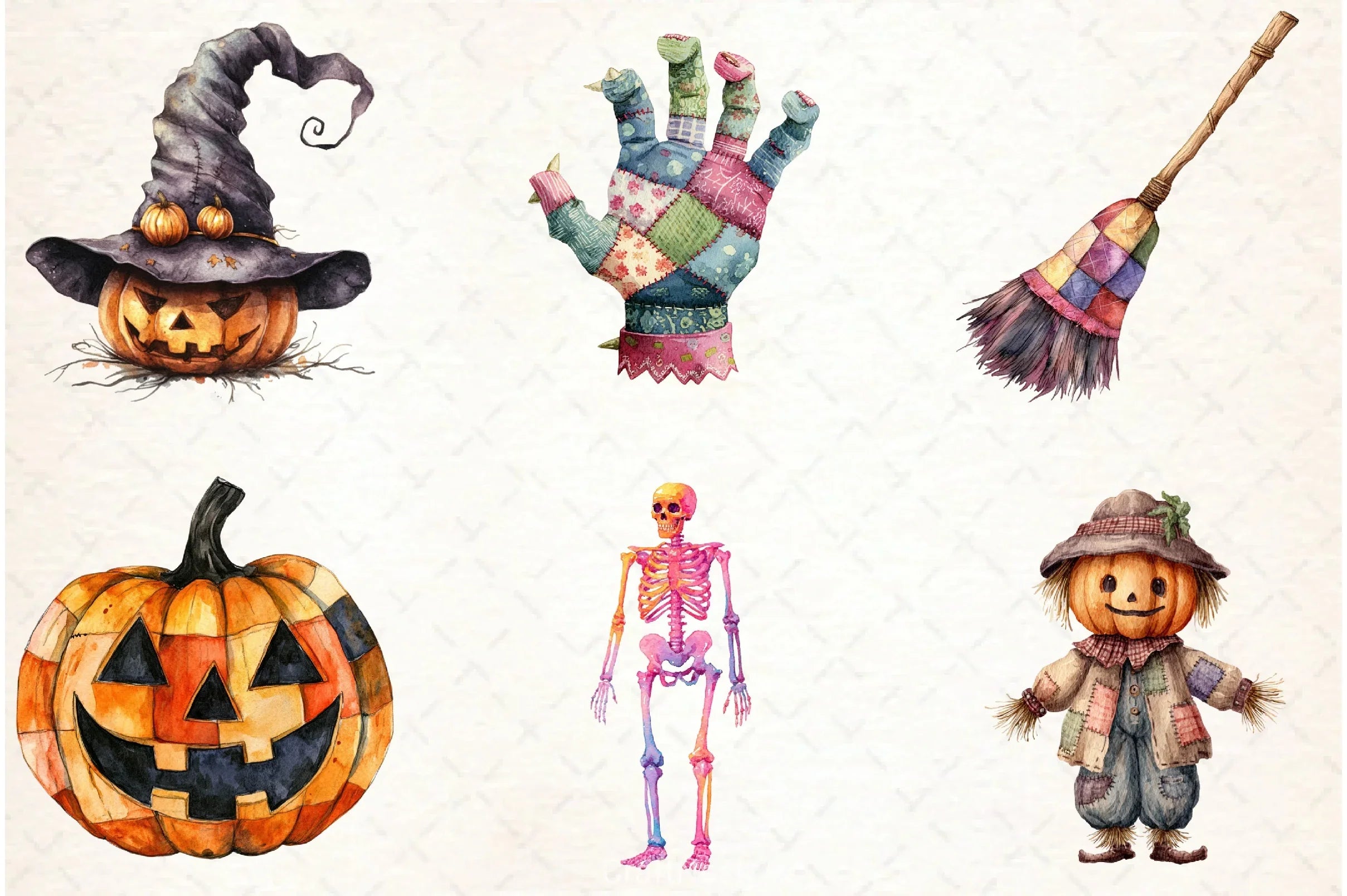 Halloween Patchwork Clipart Bundle - CraftNest - Digital Crafting and Art