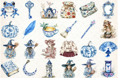 Toile Witch Clipart Bundle - CraftNest - Digital Crafting and Art