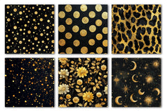 Black And Gold Digital Paper - CraftNest - Digital Crafting and Art