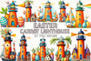 Easter Carrot Lighthouse Clipart Bundle