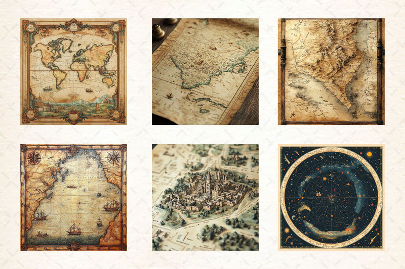 Antique Maps Digital Paper 2 - CraftNest - Digital Crafting and Art