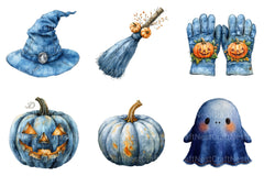 Denim Halloween Clipart Bundle Set - CraftNest - Digital Crafting and Art