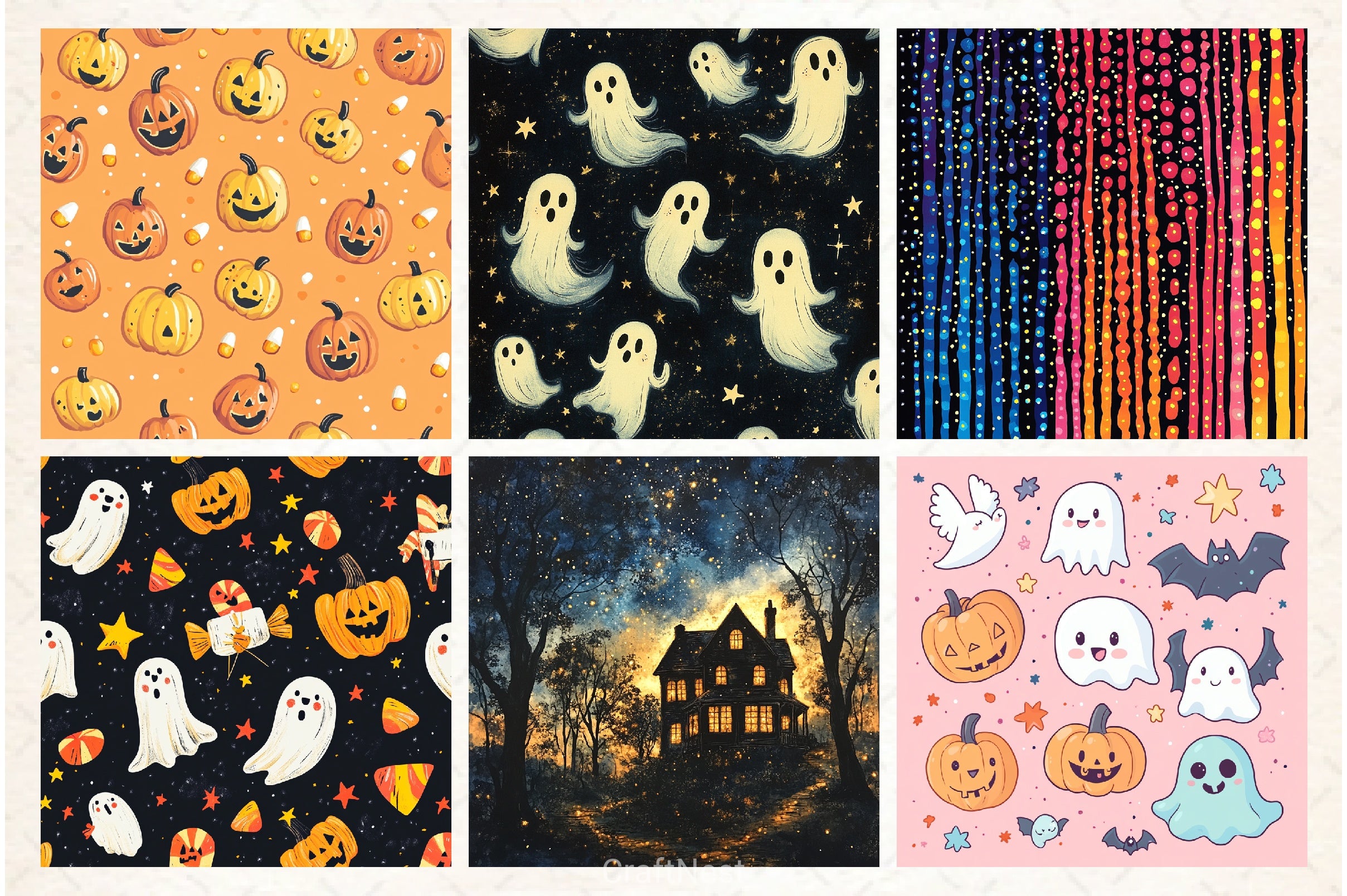 Halloween Digital Paper Pack 4 - CraftNest - Digital Crafting and Art
