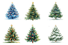 Whimsical Christmas Tree Clipart Bundle - CraftNest - Digital Crafting and Art