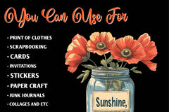 Summer Poppy Flowers Clipart Bundle - CraftNest - Digital Crafting and Art