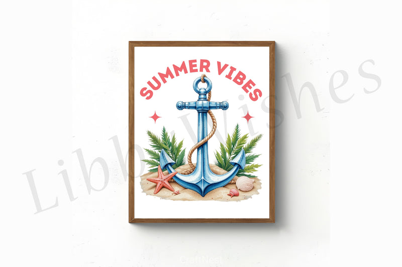 Summer Vibes Anchor Clipart Bundle 1 - CraftNest - Digital Crafting and Art