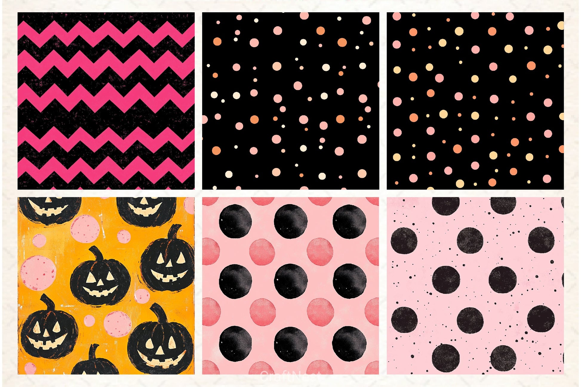 Cute Halloween Digital Papers - CraftNest - Digital Crafting and Art