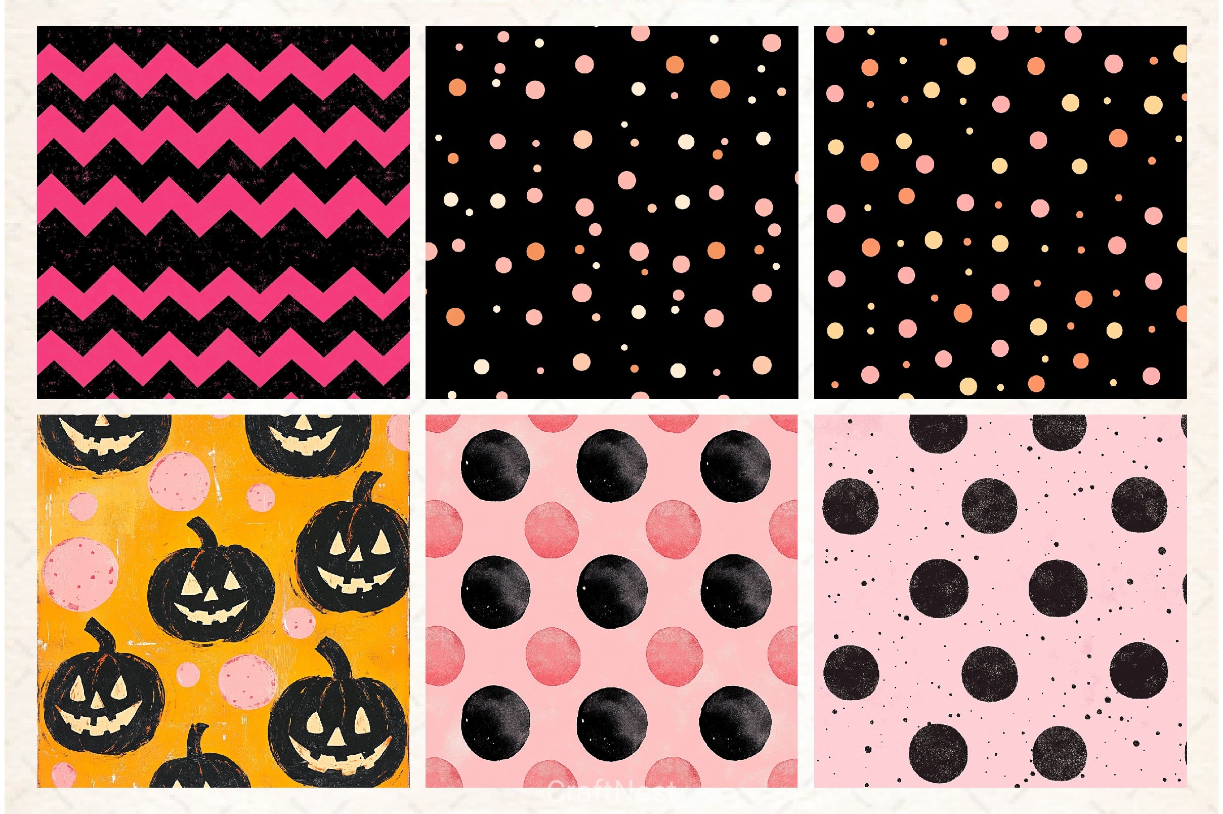 Cute Halloween Digital Papers - CraftNest - Digital Crafting and Art