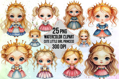 Cute Girl Princess Clipart Bundle - CraftNest - Digital Crafting and Art